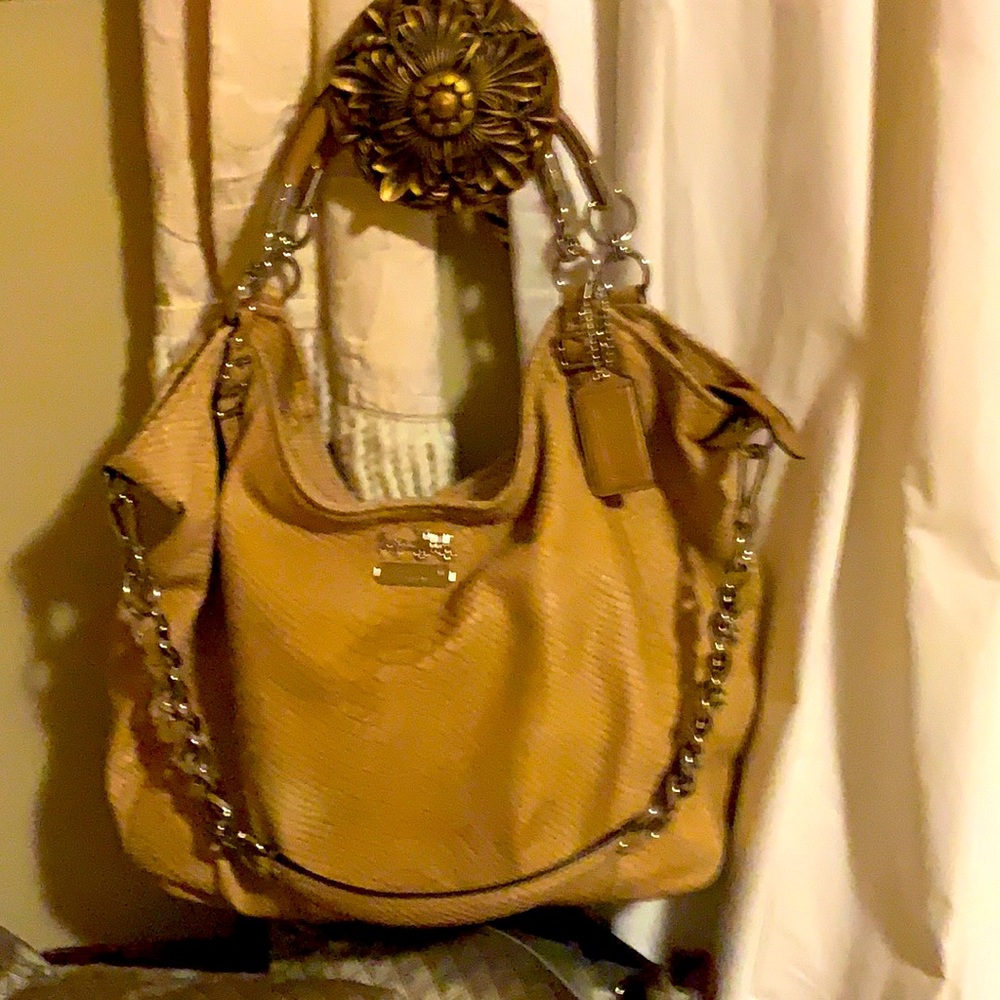 🪴 Vintage Coach Madison Embossed Python Large leather bag🪴